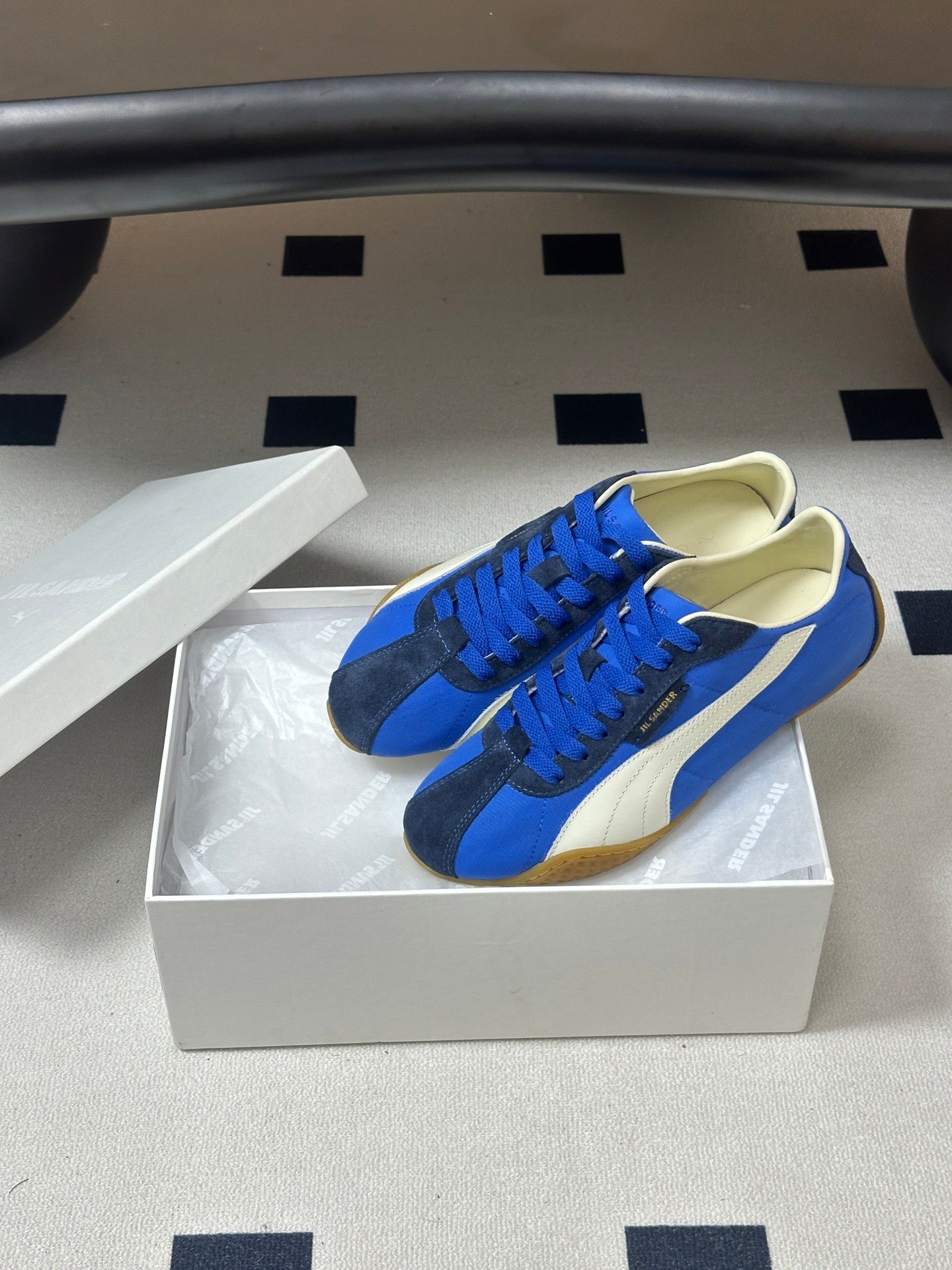 JIL SANDER x Puma Collaboration Low-Top "German Army Trainer" Style Sneakers (Blue)