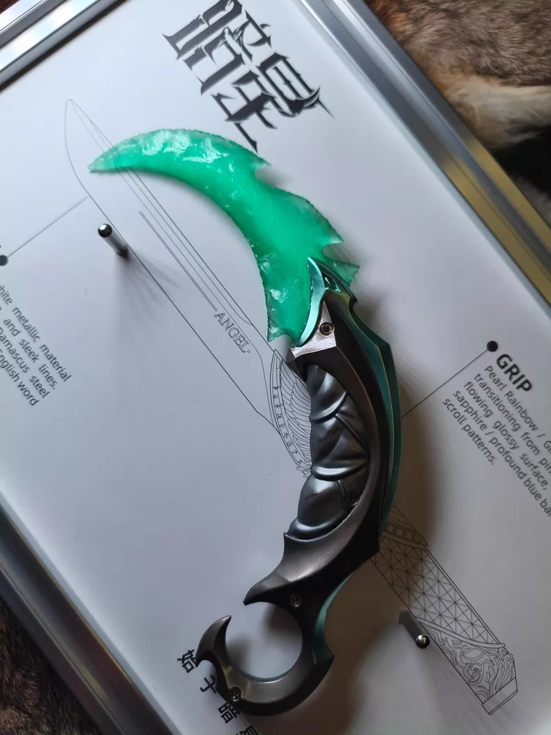 VALORANT "Reaver" Karambit (Stone-Forged Style) – Collectible Display Piece