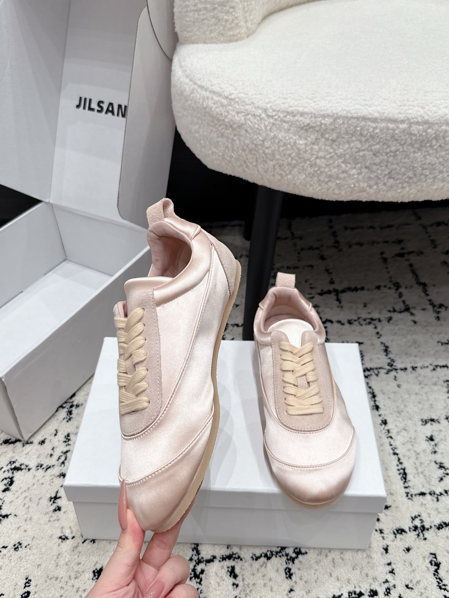 Jil Sander Satin German Army Trainers (Pink)