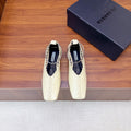 Jil Sander Classic Metallic Ring Ballet Flats (Off-White)