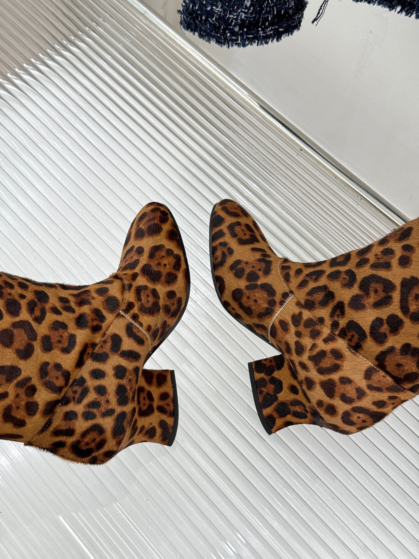 Jil Sander Lace-Up Block-Heel Boots (Leopard Print)