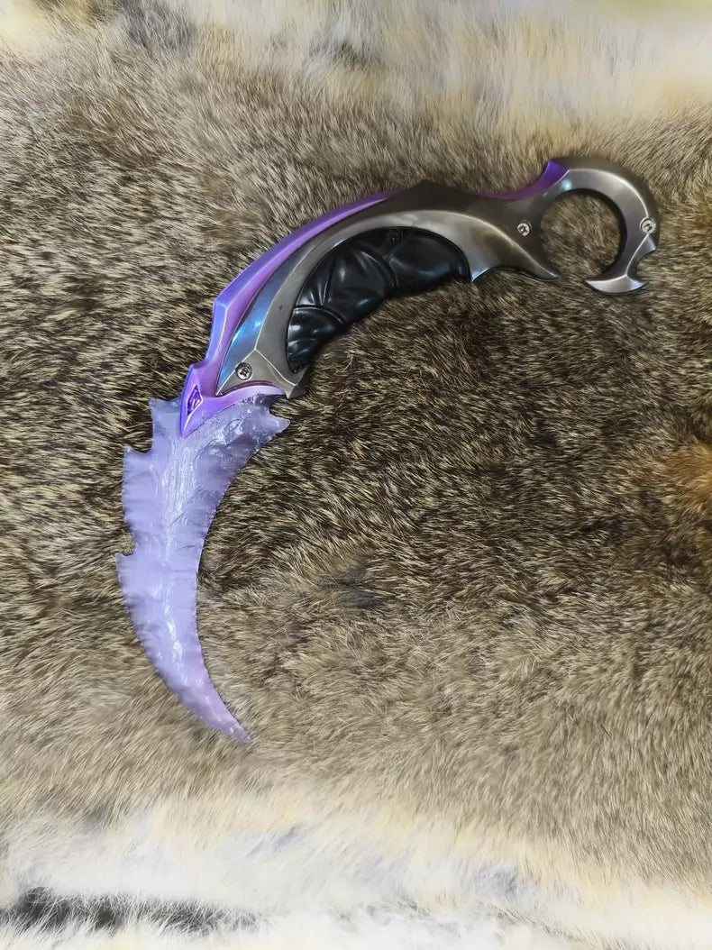 Valorant "Prism" Karambit – Collectible Stone-Style Blade Replica / Stone Carving Craft Ornament