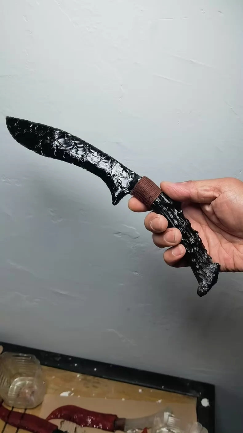 Chipped stone tools; stone knives (in stock); Nepalese curved knives; Mongolian curved knives; sharp Nepalese blades.