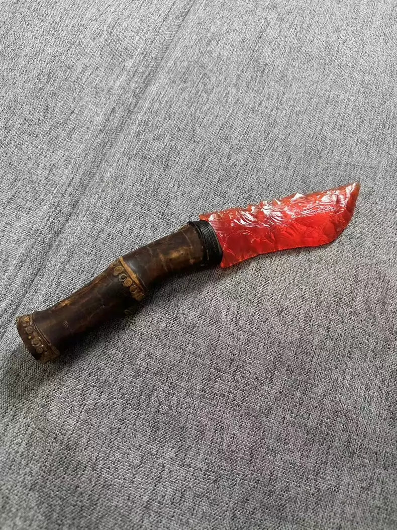 Chipped Stone Knife — Crimson Flame Treasure Blade