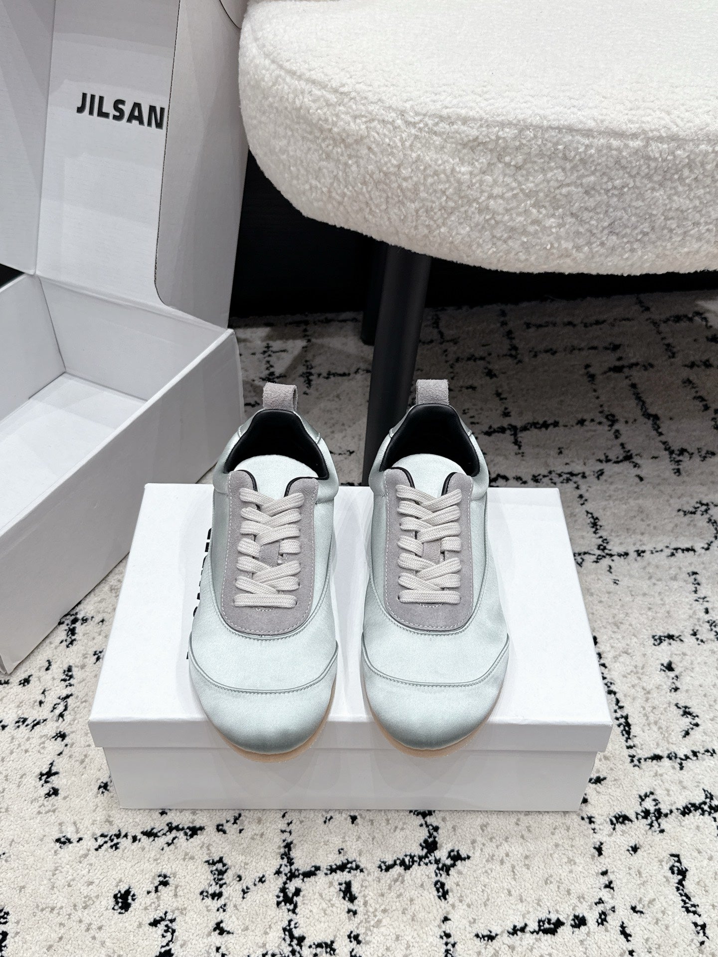Jil Sander Satin German Army Trainers – Pale Blue