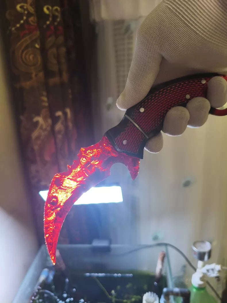 Knapped Stone Tool — Delta Force: Red Glaze — Crimson Sky Karambit