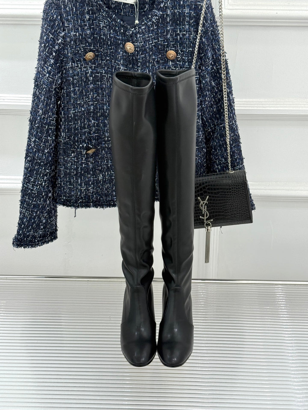 Jil Sander Block-Heel Stretch Boots (Black)