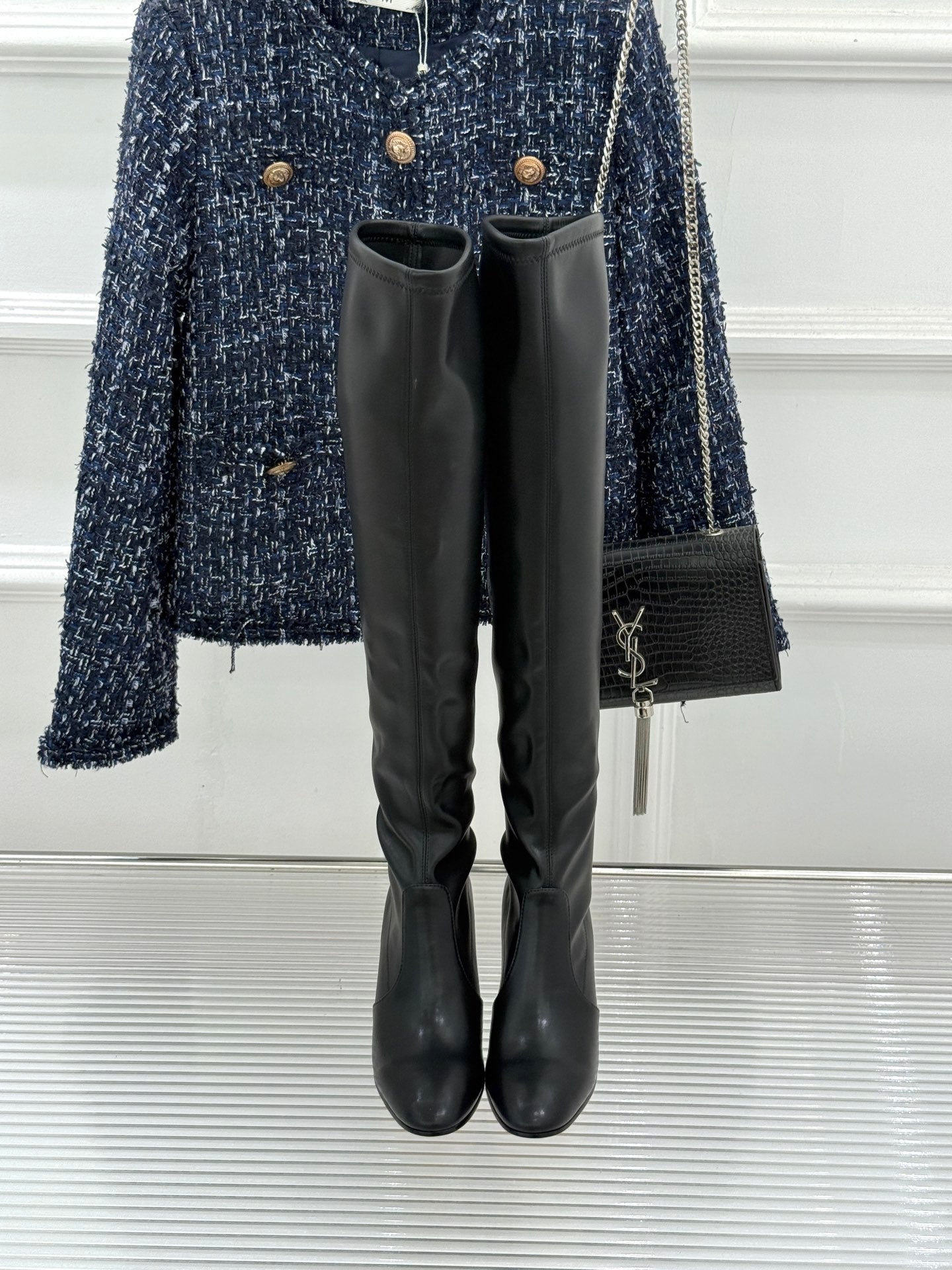 Jil Sander Block-Heel Stretch Boots (Black)