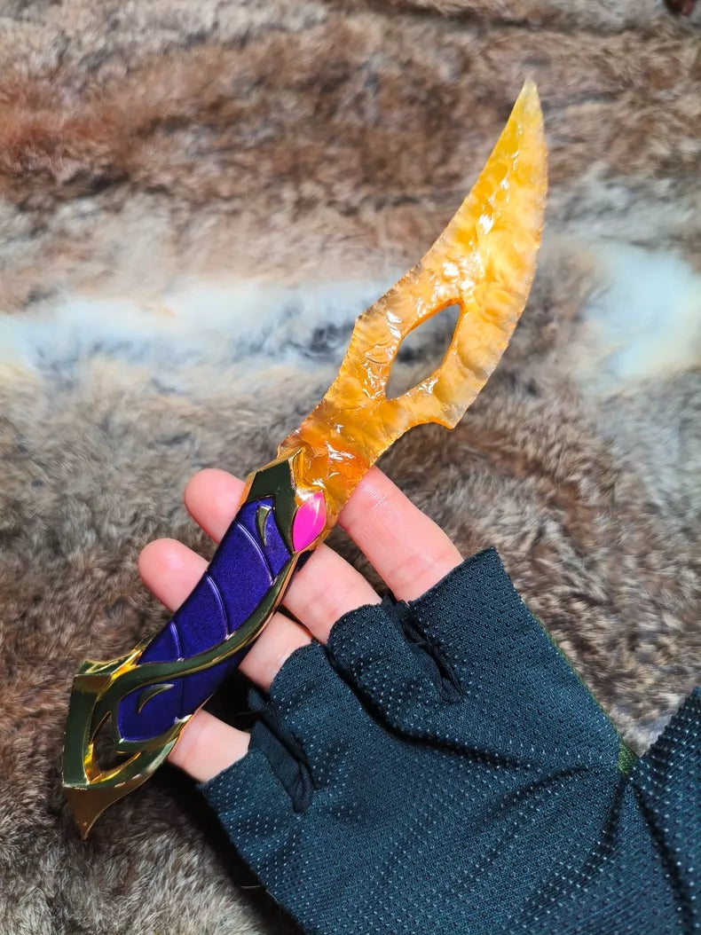 VALORANT-Inspired Hand-Crafted Stone Ornament/Gift: "Flowing Wind, Swirling Snow" (Golden Cat's Eye Hand-Crafted Stone) – Spirit Blossom Themed Display Piece