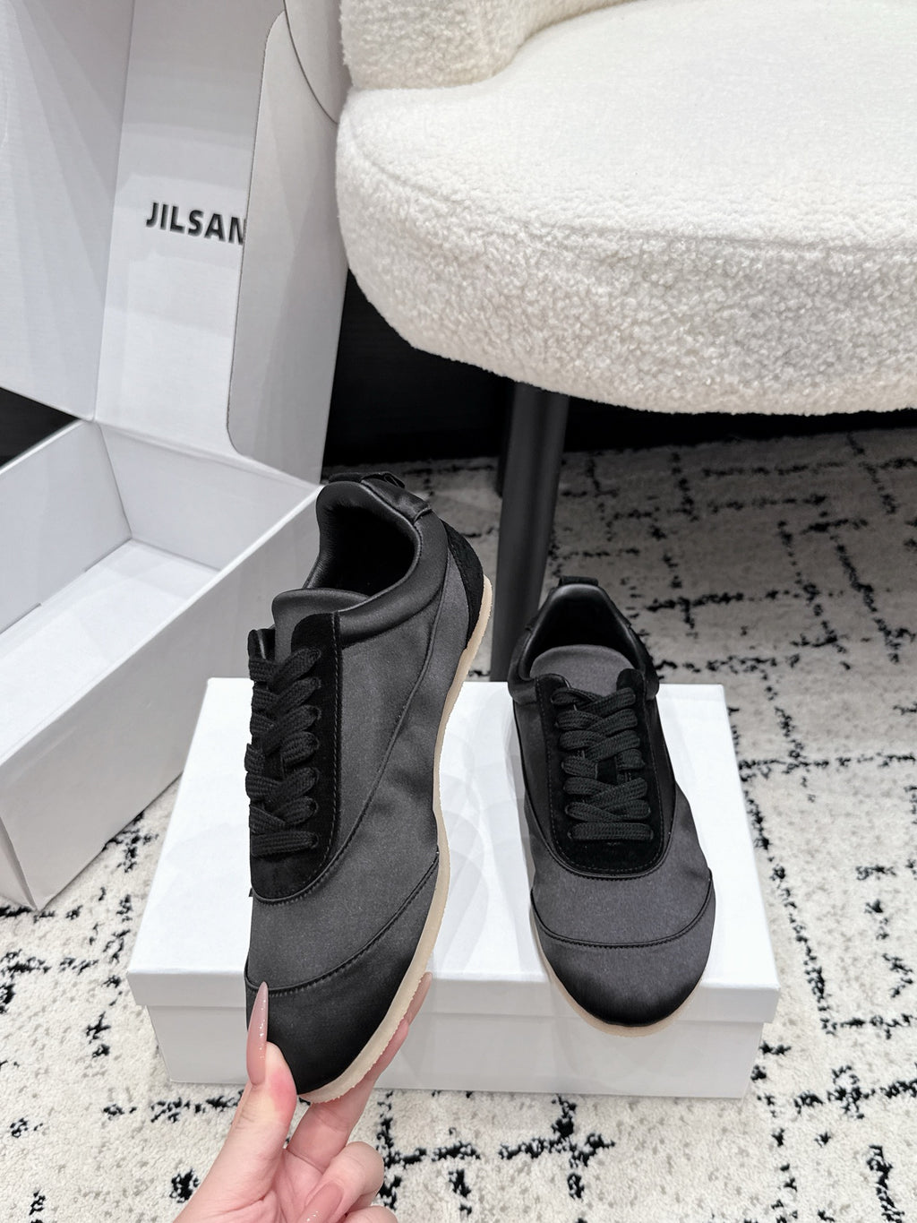 Jil Sander Satin German Army Trainers (Black)