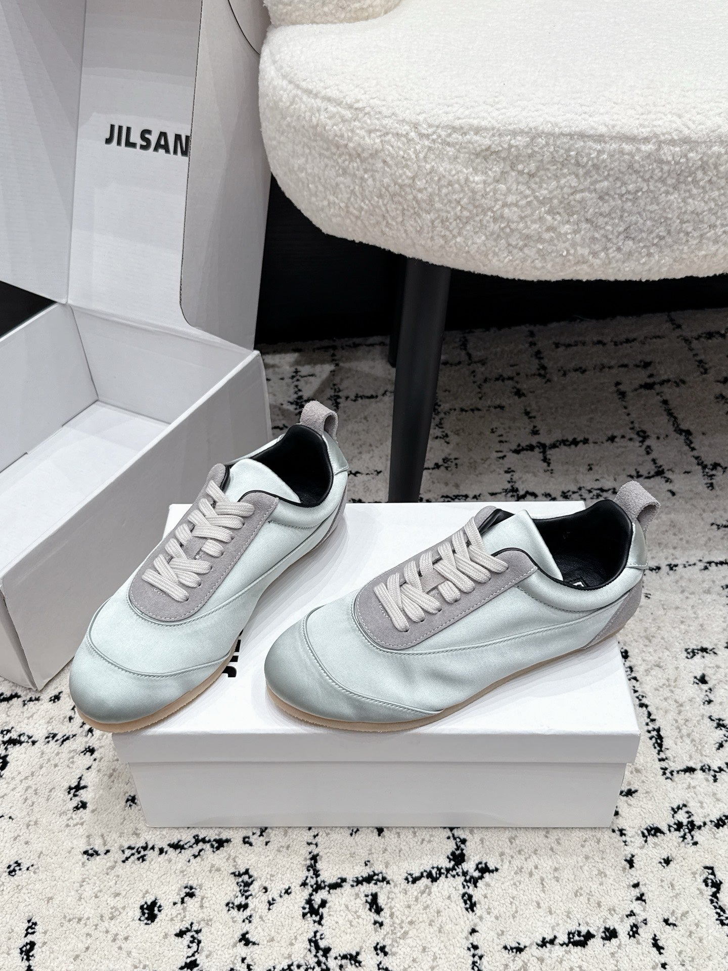 Jil Sander Satin German Army Trainers – Pale Blue